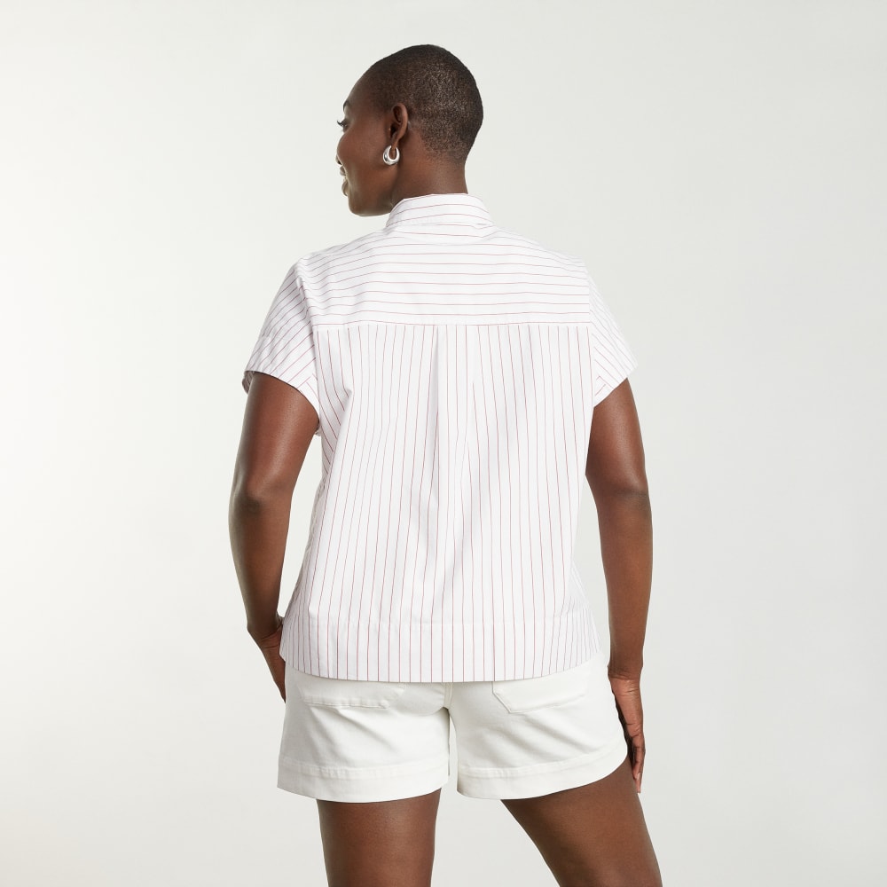 The Short-Sleeve Box Shirt | Red Pinstripe - Image 5