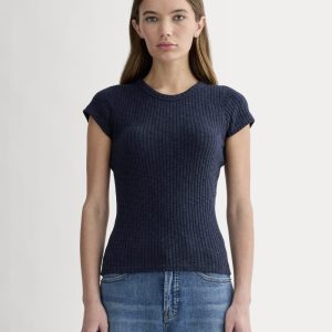 The Cozy Rib Tee | Navy