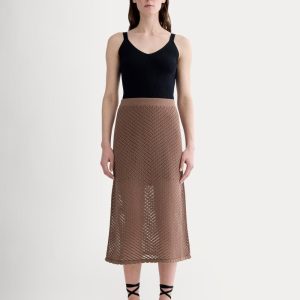 The Lace Knit Skirt | Mocha