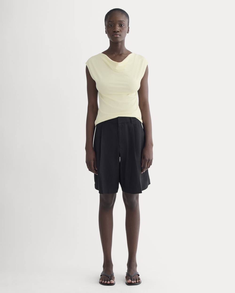 The Draped Top in Butterknit | Light Yellow - Image 3