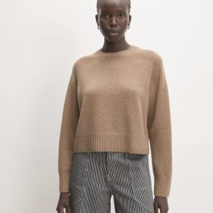 The Boxy Crew in Cashmere | Heathered Woodsmoke