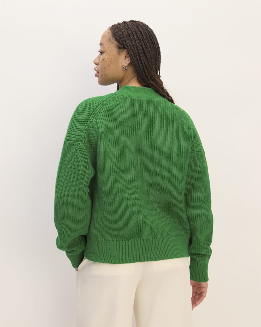 The Boxy Cardigan in Everyday Cotton | Grass Green - Image 6