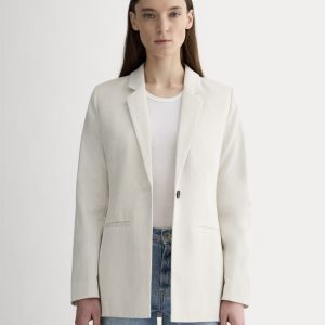 The Relaxed Blazer in Buttersmooth | Heathered Oat