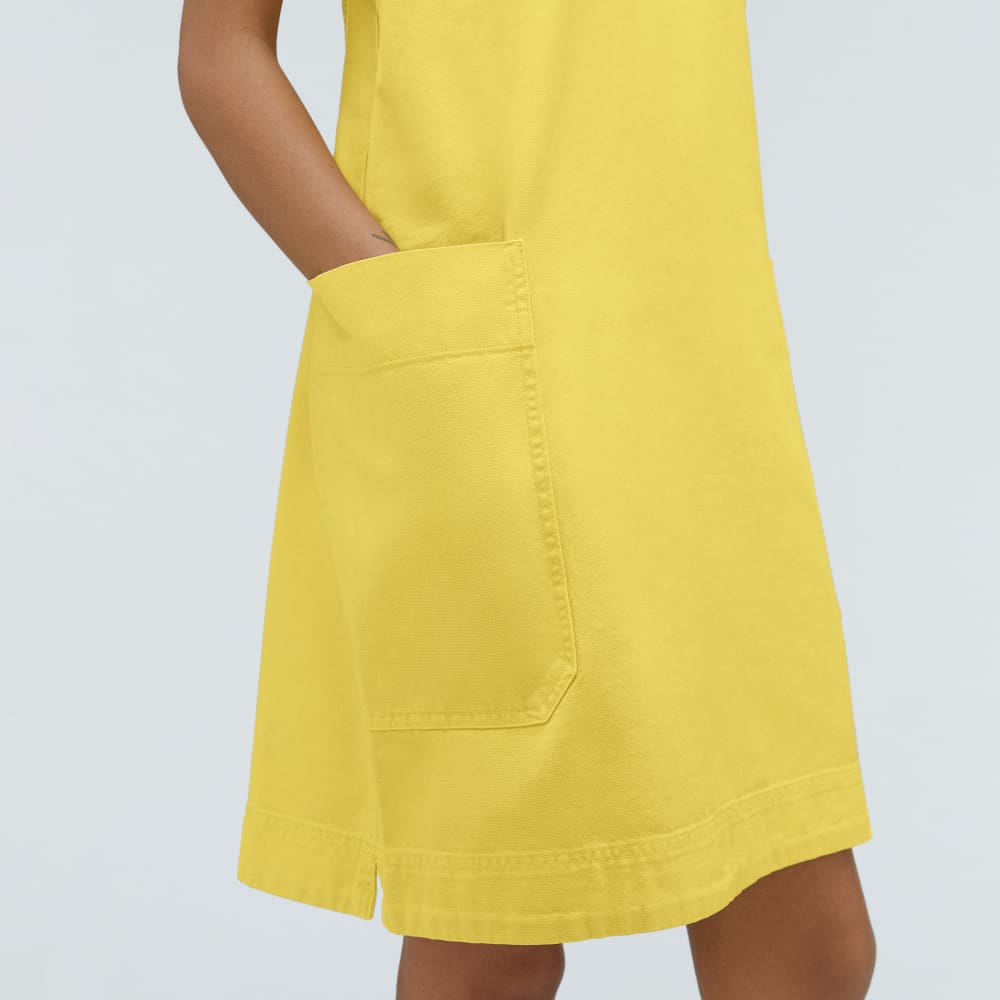The Cross-Back Apron Mini Dress | Lemon - Image 6