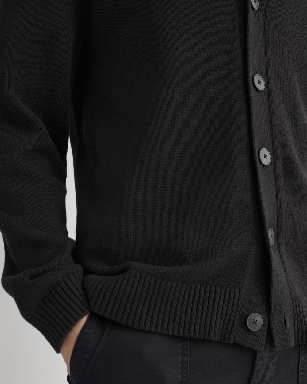 The Classic Cardigan in Everyday Cotton | Black - Image 4