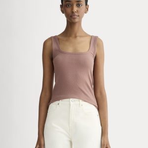The Luxe Rib?Square-Neck Tank | Rose Dusk
