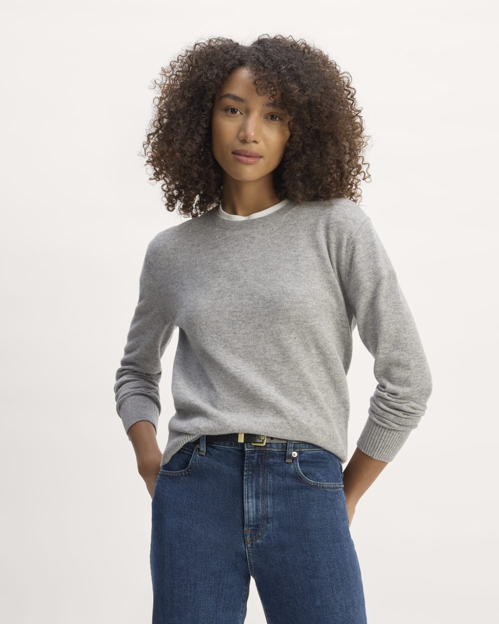 The Classic Crew in Cashmere | Light Heather Grey