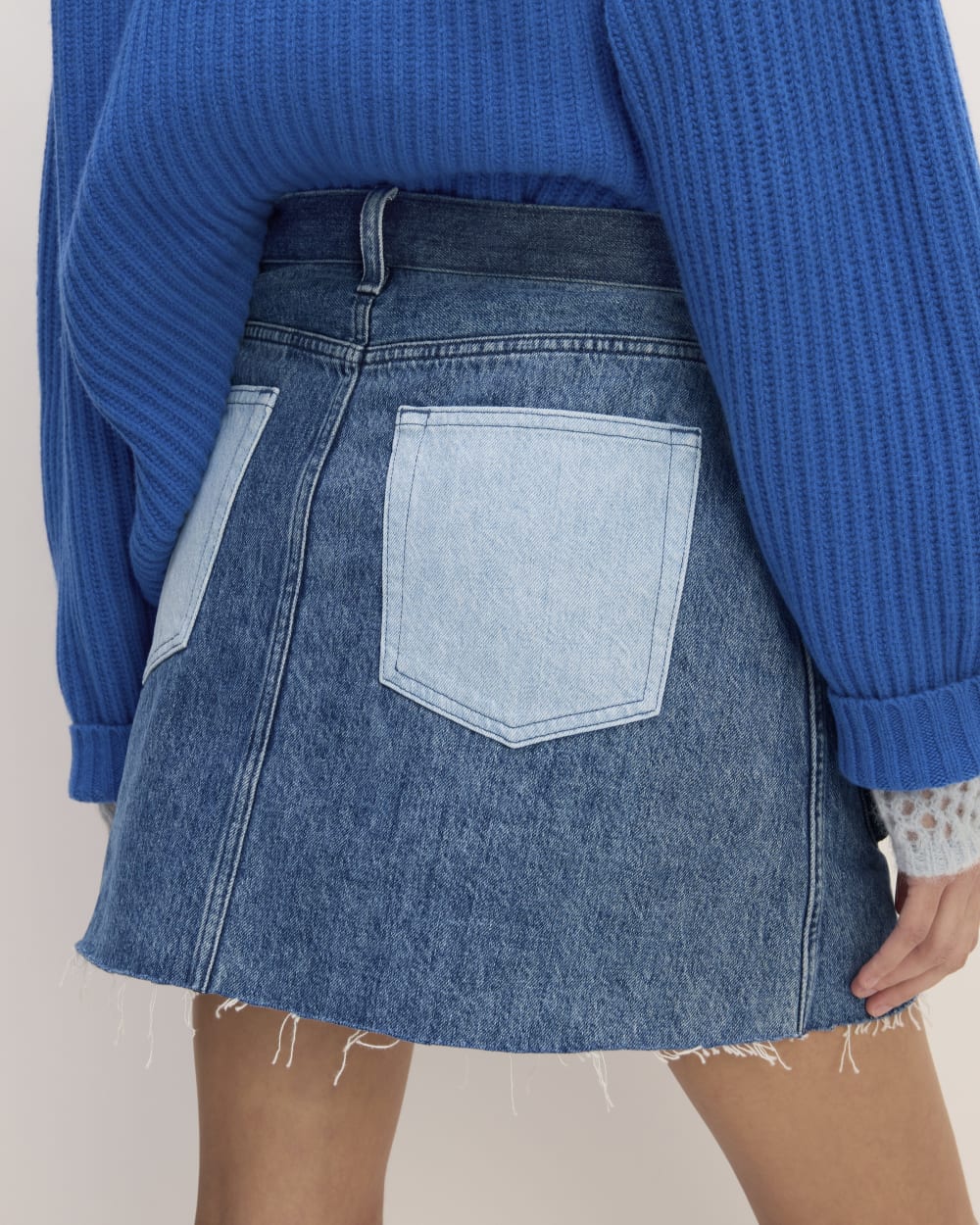 The Everlane x Marques' Almeida Denim Patchwork Mini Skirt | Diamond Blue - Image 6