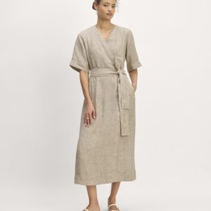 The Wrap Dress in Linen | Cornstalk Chambray