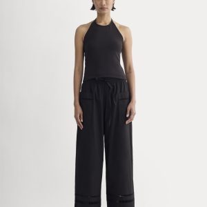 The Lace Trim Pant | Black