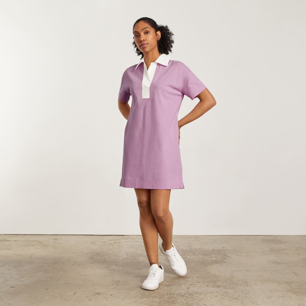 The Organic Cotton Polo Dress | Lilac - Image 3