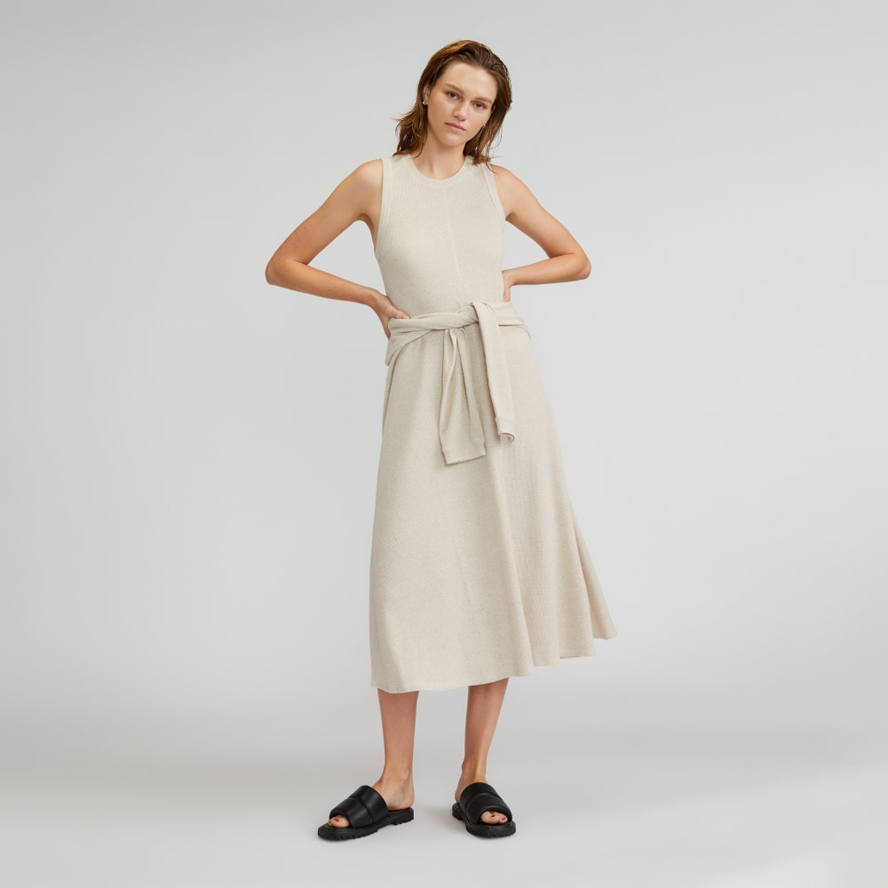 The Organic Cotton Waffle Tank Dress | Heathered Pelican