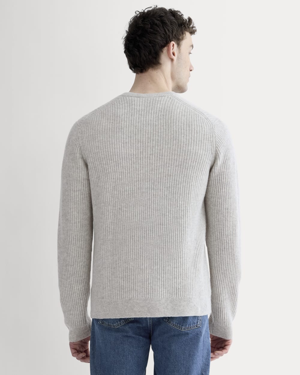 The Fisherman Crew in Wool Cashmere | Light Heather Grey - Image 5