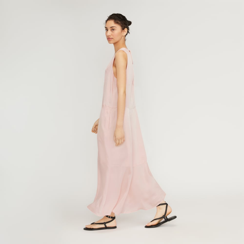 The Satin V-Neck Maxi Dress | Petal Pink - Image 6