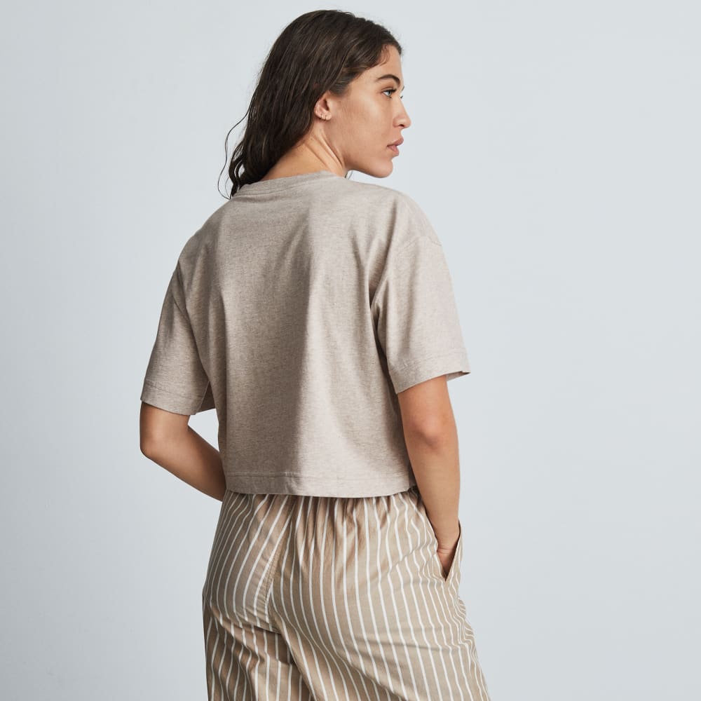 The Organic Cotton Cropped Tee | Heathered Burnt Sugar - Image 5