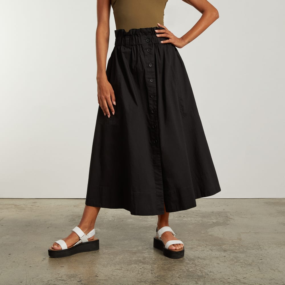 The Easy Button-Front Skirt | Black - Image 2