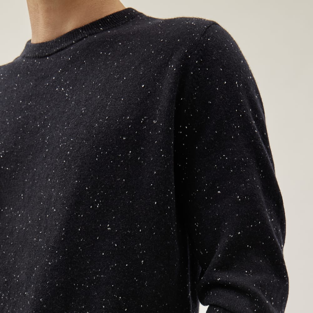 The Grade-A Cashmere Crew | Dark Navy Donegal - Image 3