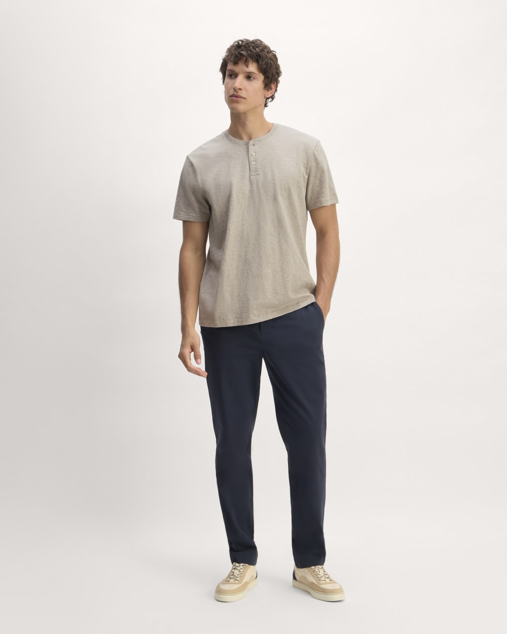 The Cotton Slub Henley | Heather Oatmeal - Image 5