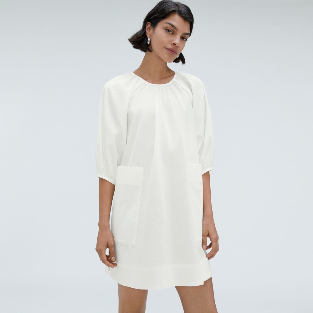 The Seersucker Puff Sleeve Dress | White - Image 6