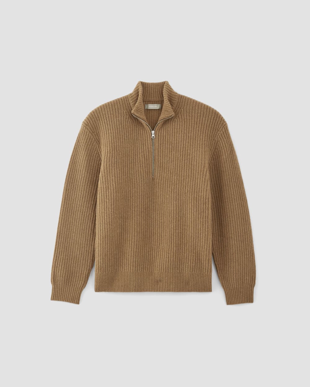The Felted Merino Half-Zip Sweater | Deep Camel - Image 2