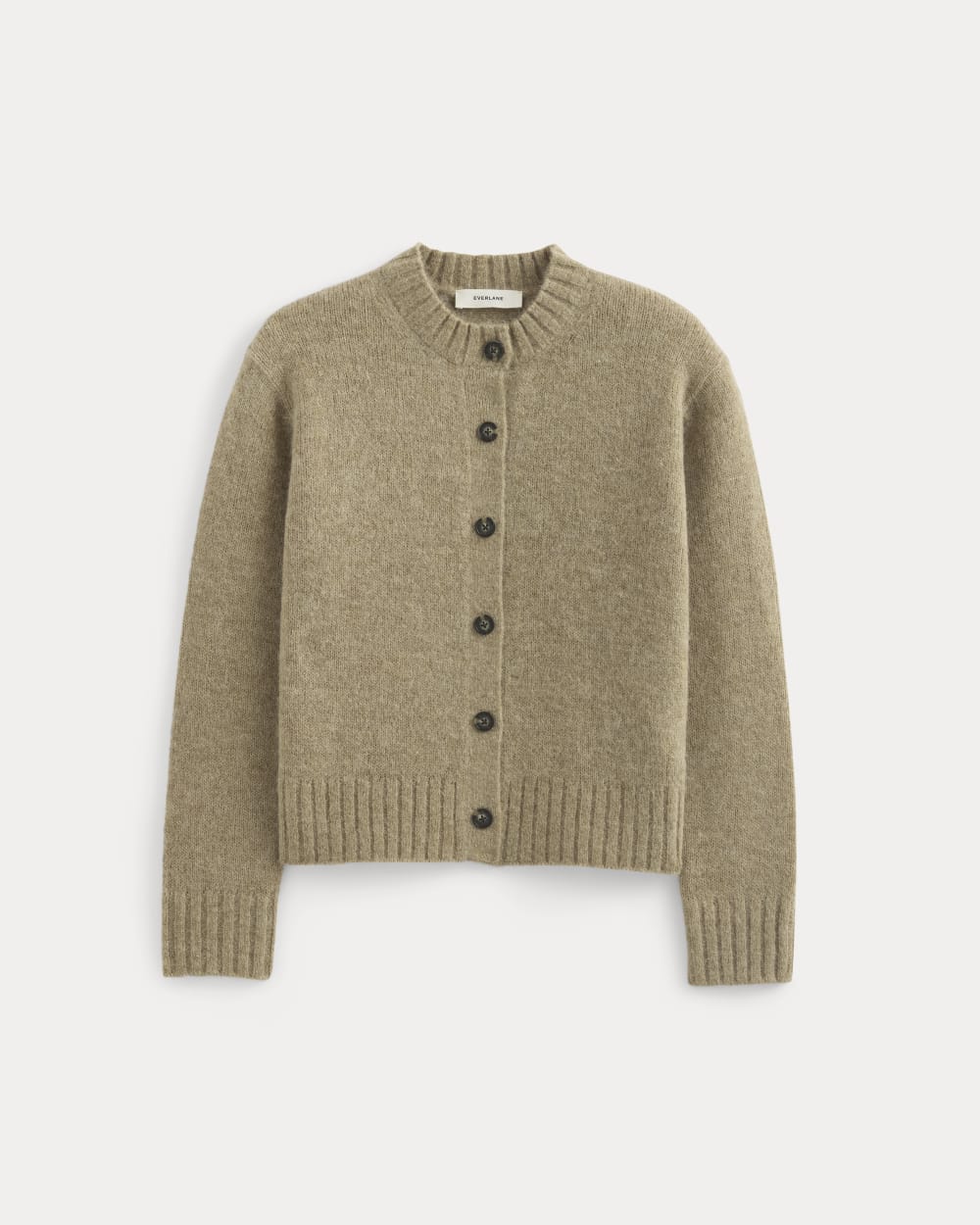 The Crew Cardigan in Alpaca | Dark Heathered Camel - Image 2
