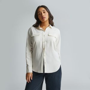 The Washable Silk Relaxed Shirt  | Bone