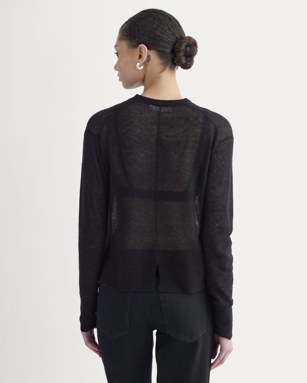 The Air Alpaca ??High V Cardigan | Black - Image 5