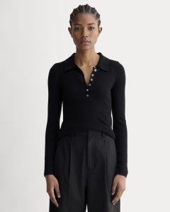 The Polo in Ultrasoft Merino | Black