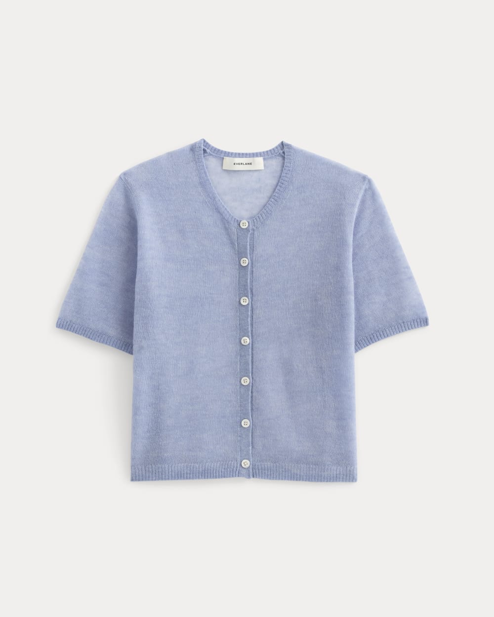 The Air Alpaca??Short-Sleeve Cardigan | Soft Blue - Image 2
