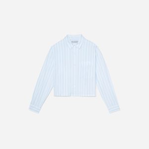 The Way-Short Shirt in Silky Cotton |  Mariner Blue / White