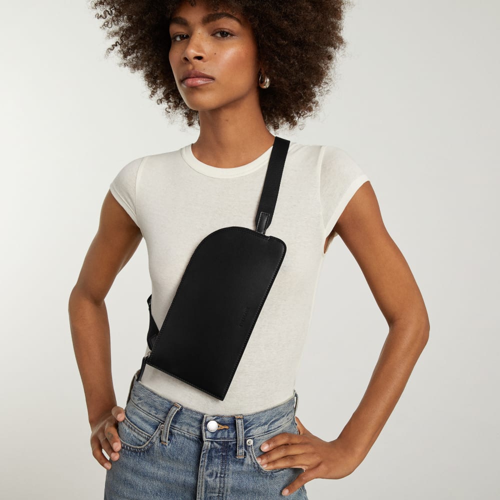 The Cactus Leather Sling Bag | Black - Image 5