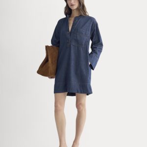 The Denim Popover Dress | Dark Indigo