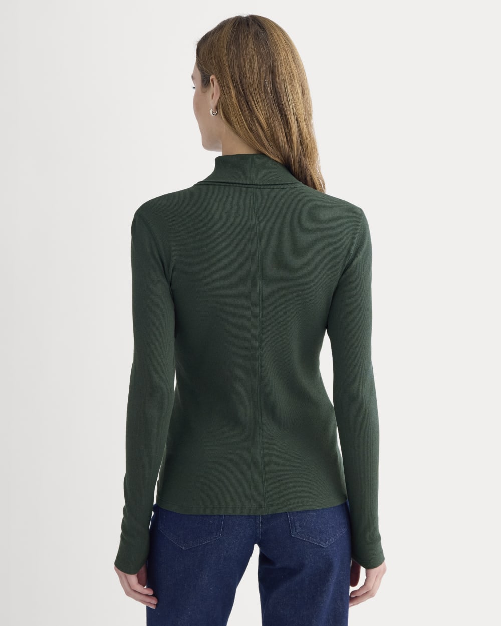 The Luxe Rib Turtleneck | Heathered Dark Sea - Image 5
