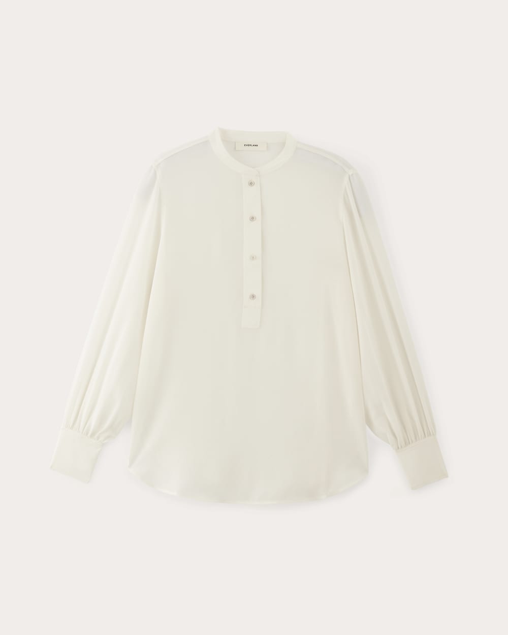 The Henley Shirt in Washable Silk | Off-White - Image 2