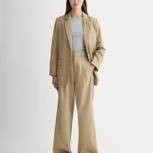 The Draper Pleated Pant in Buttersmooth | Ash Brown | 32 Inseam