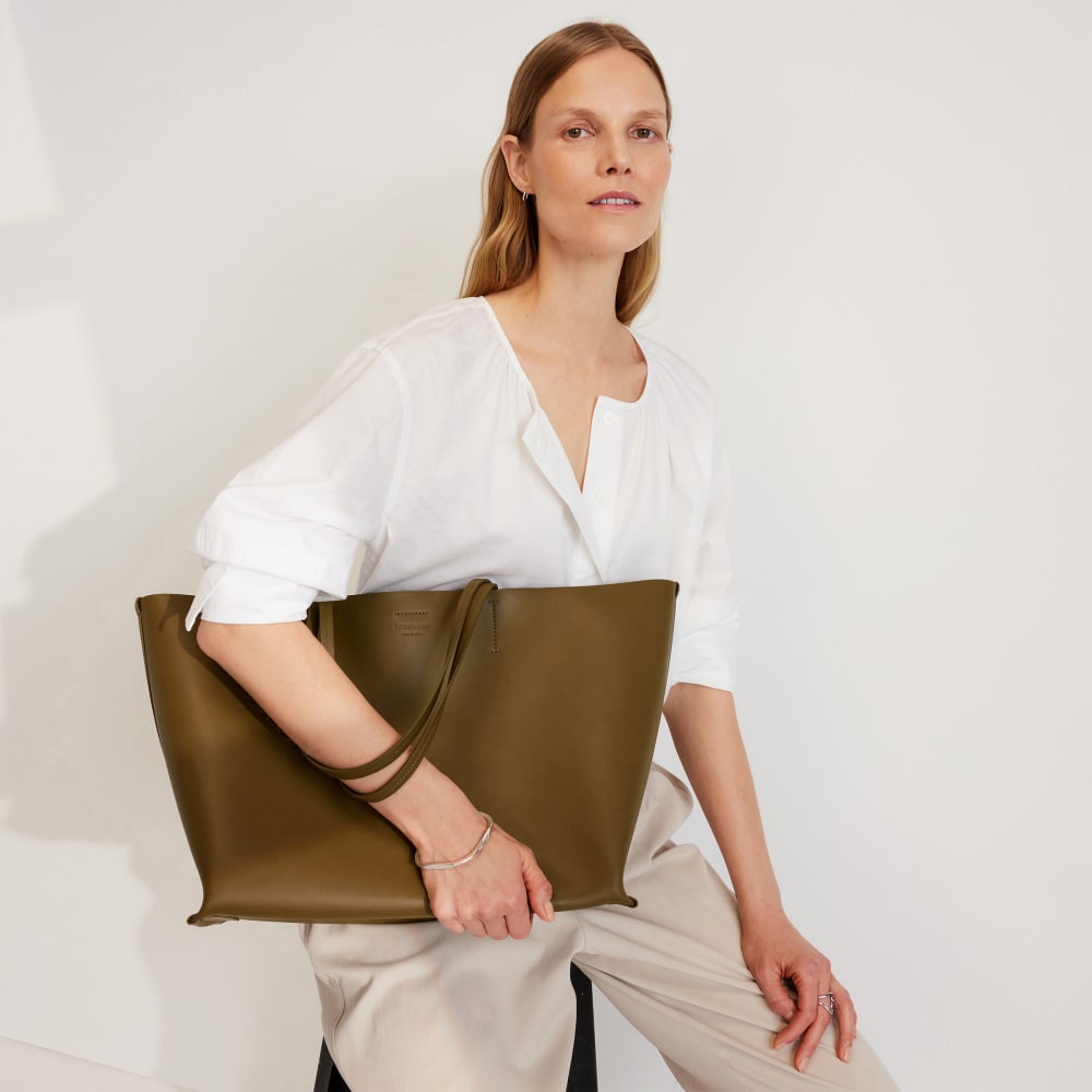 The Luxe Italian Leather Tote | Beech - Image 8
