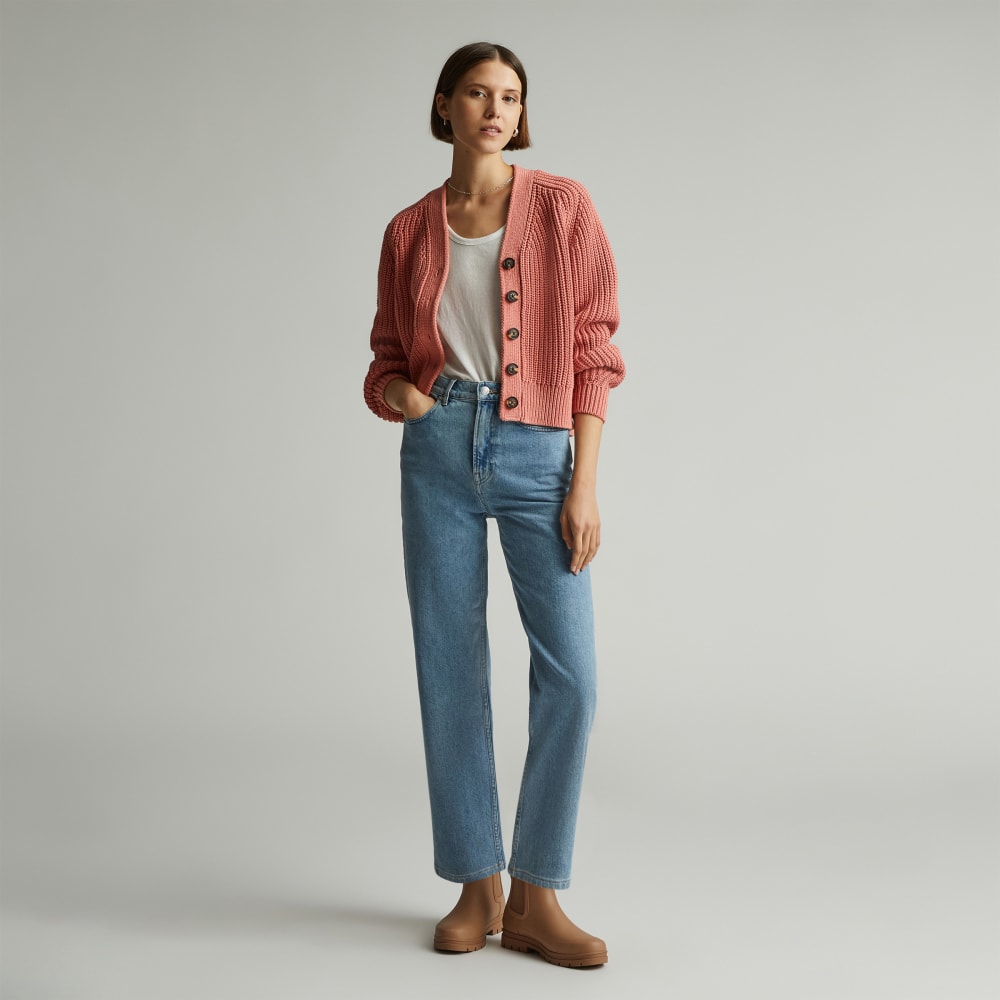 The Texture Cotton Cardigan | Light Rose - Image 6