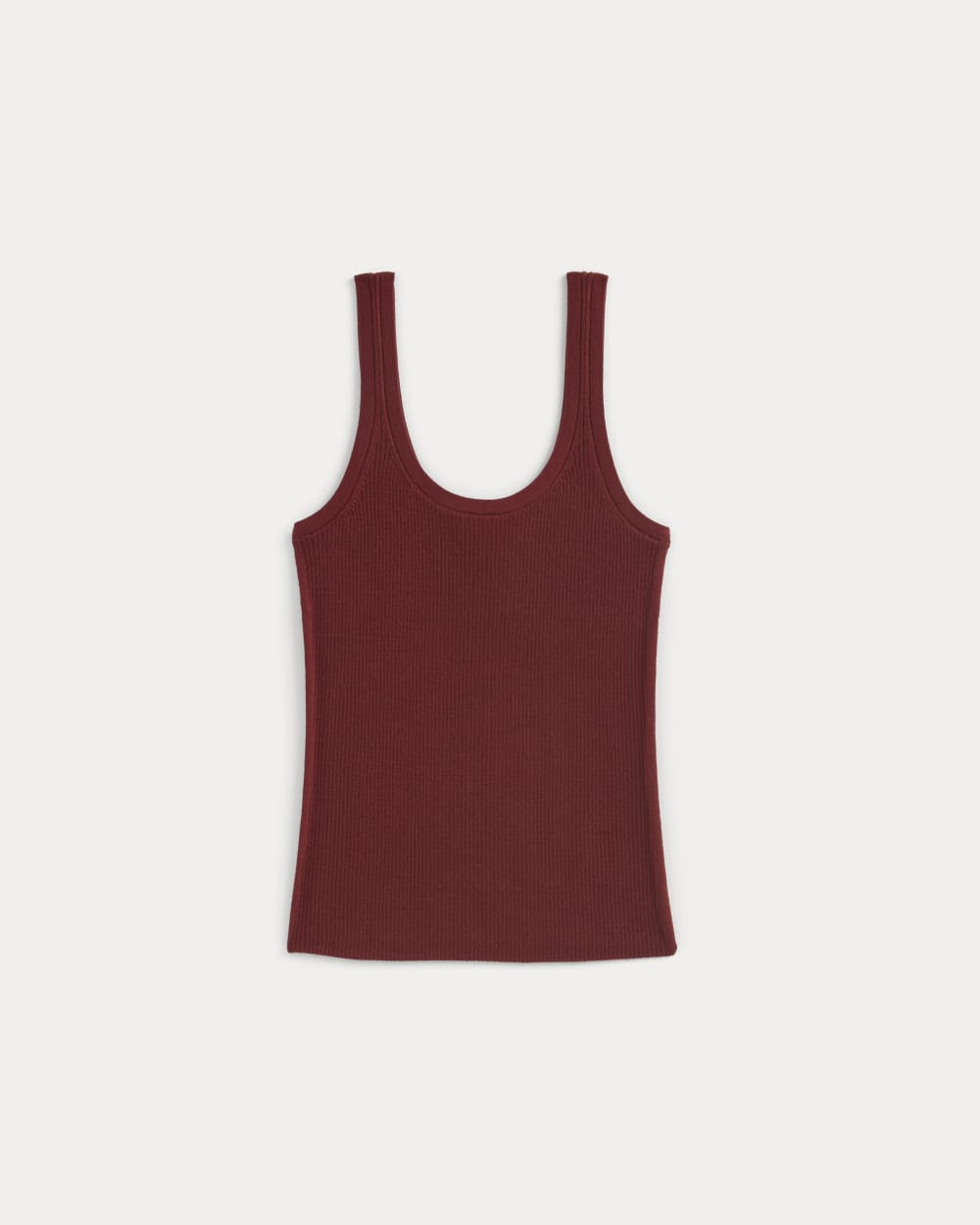 The Light Ribbed Cami in Ultrasoft Merino | Merlot - Image 2