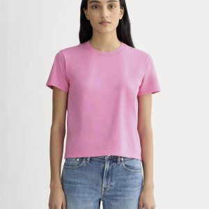 The Box-Cut Tee in Essential Cotton | Deep Pink  | No Pocket