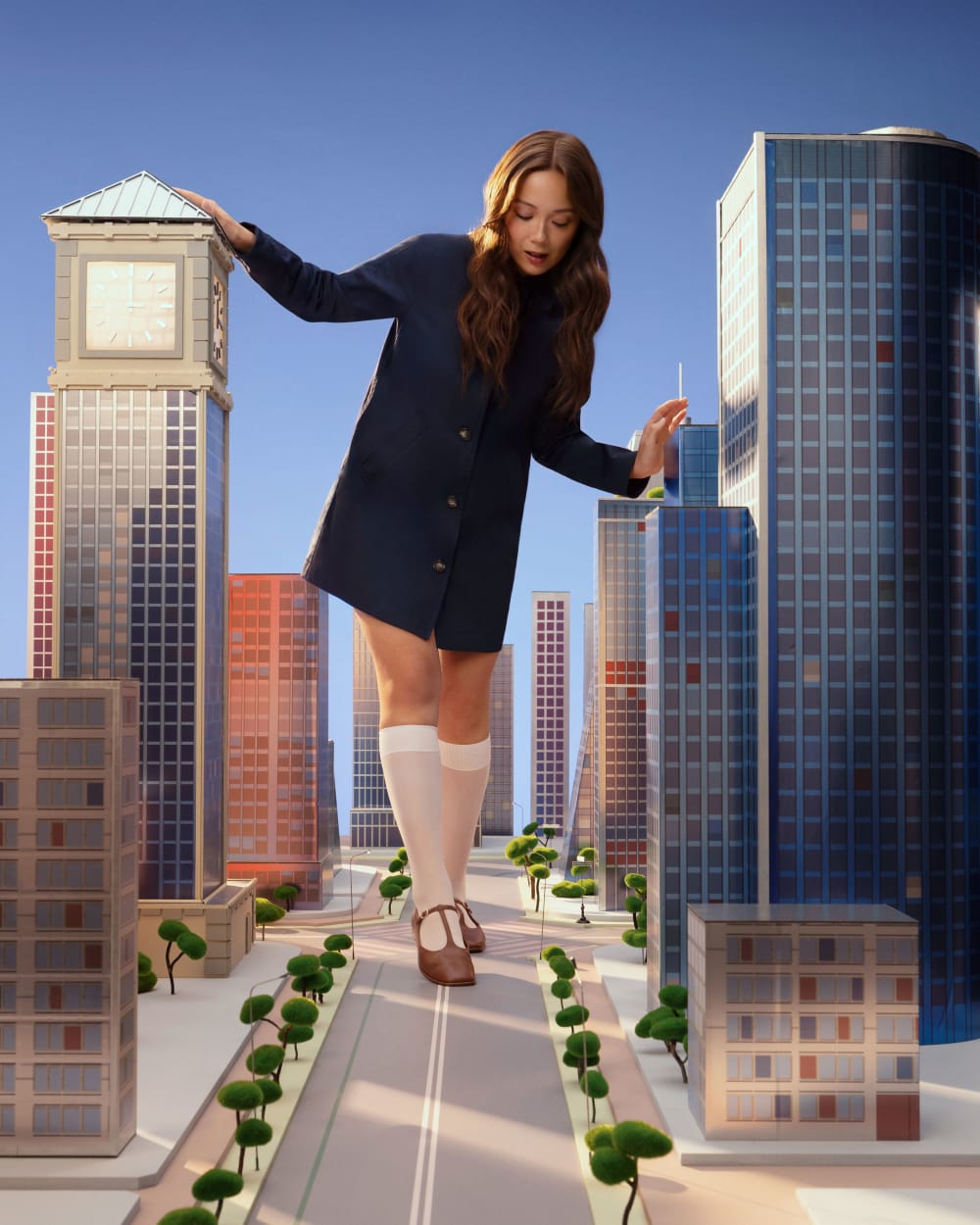 Eira Petite Dots Knee-High Socks | White - Image 3