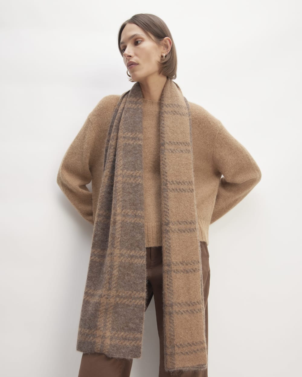 The Alpaca Patterned Scarf | Cocoa / Tiger's Eye