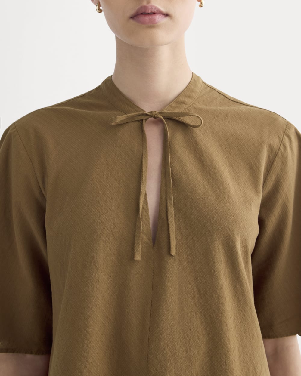 The Gauze Tie-Front Shirt | Toffee - Image 4
