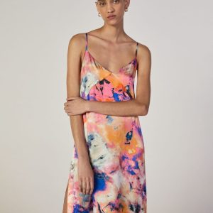 The Everlane x Marques' Almeida Satin Tie-Dye Dress | Multi Tie-Dye