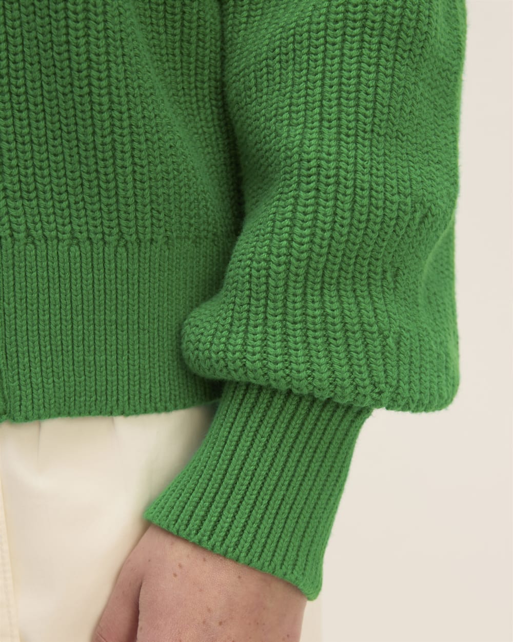 The Boxy Cardigan in Everyday Cotton | Grass Green - Image 5