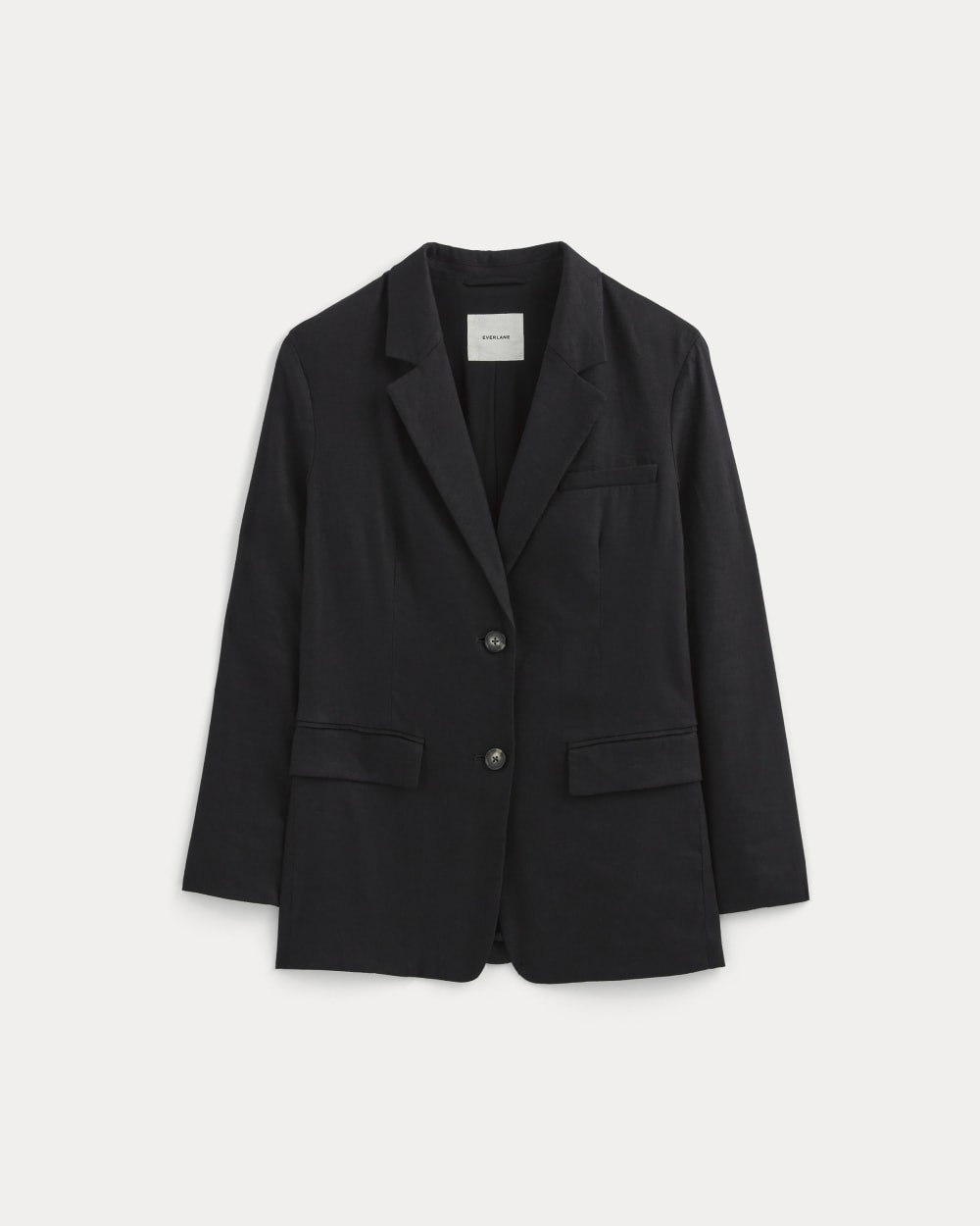 The Oversized Blazer in Stretch Linen | Black - Image 2