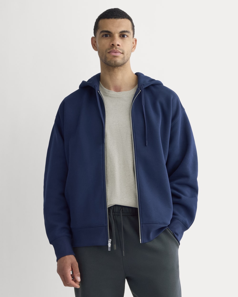 Luxe Fleece Full-Zip Hoodie | Deep Navy