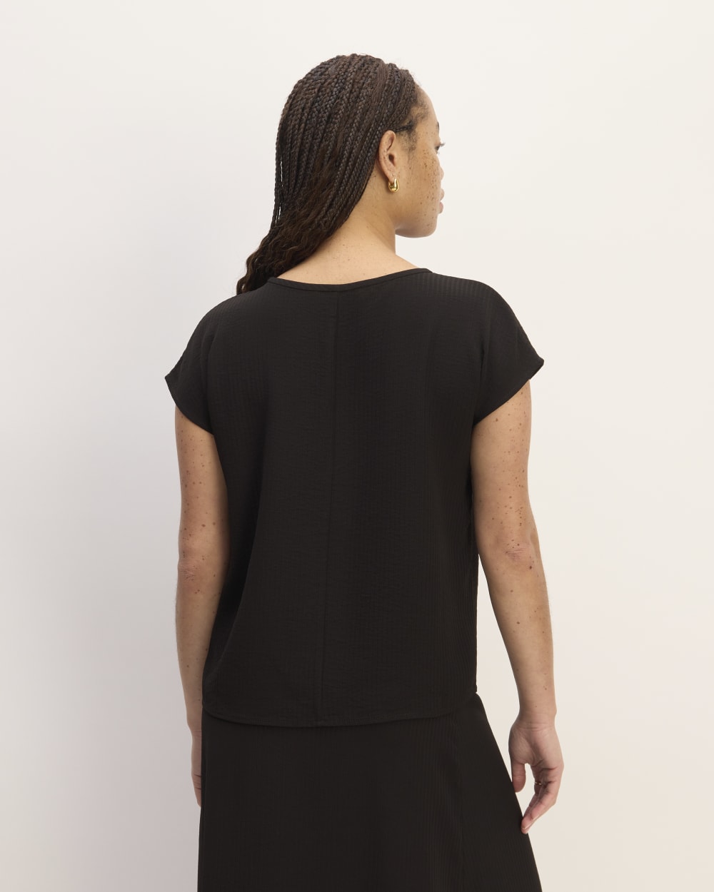 The Mini Jacquard Stripe Top | Black - Image 6