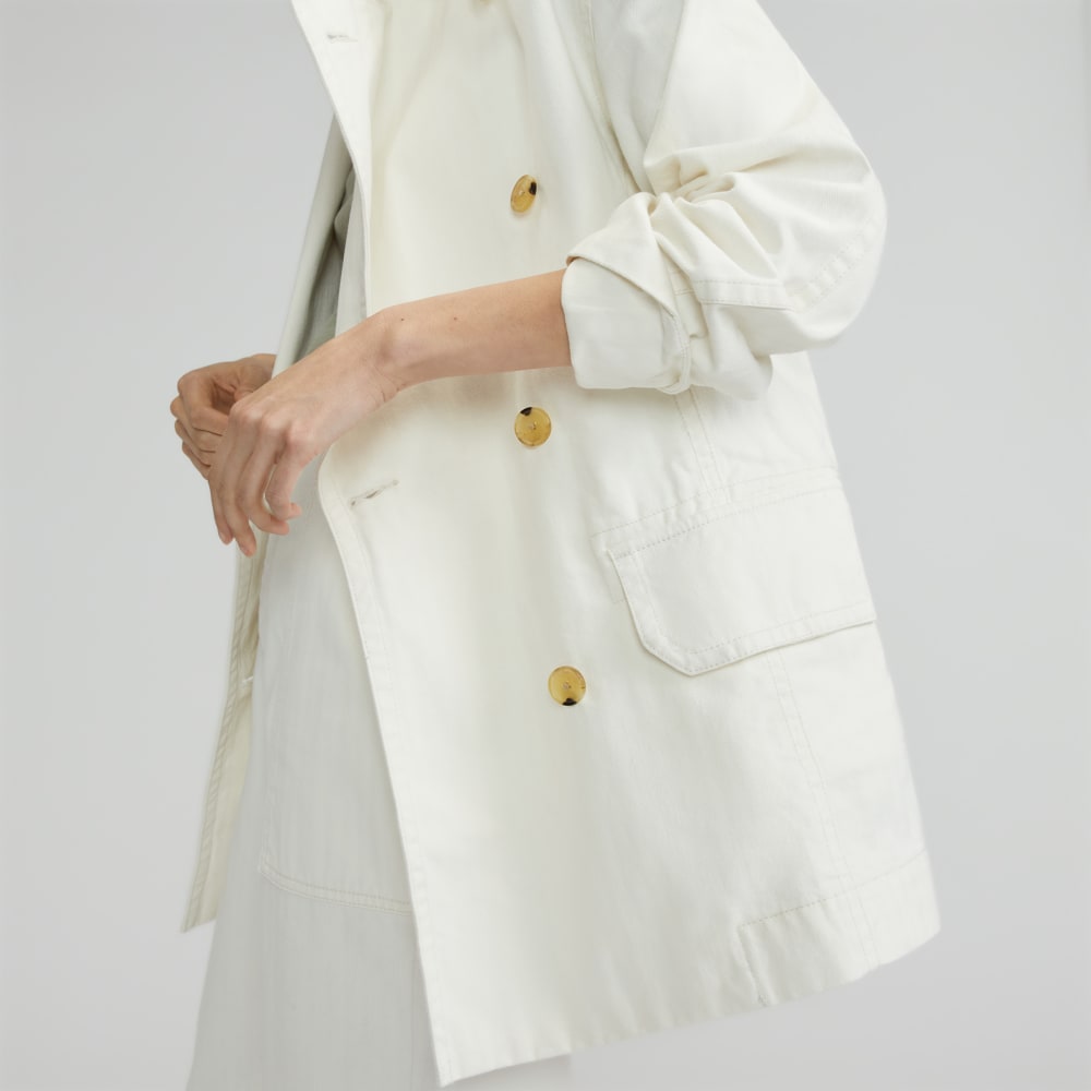 The Organic Cotton Herringbone Jacket | Bone - Image 6
