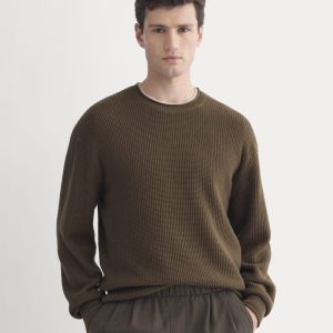 Waffle Rollneck Crew in Everyday Cotton | Cocoa