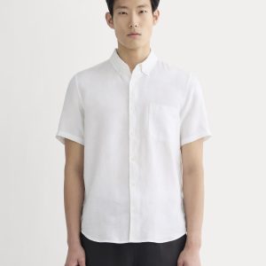The Classic Short-Sleeve Shirt in Linen | White